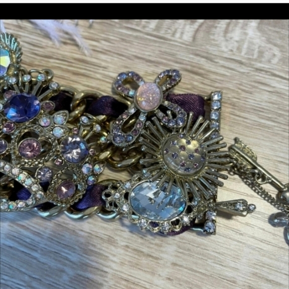 🍁🍂Rare Betsey Johnson Vintage Tzarina Sugar Plum PurpleCrystal Mirror Crown - Picture 11 of 11